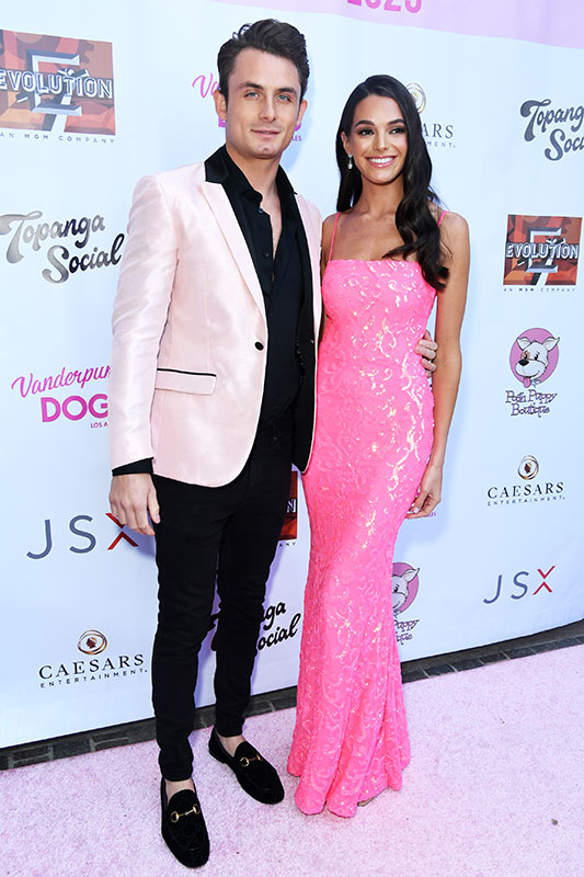 James Kennedy and Ally Lewber in matching pink gala looks.