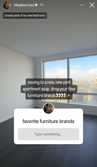 Riley Burruss' view from of New York City from her bedroom.