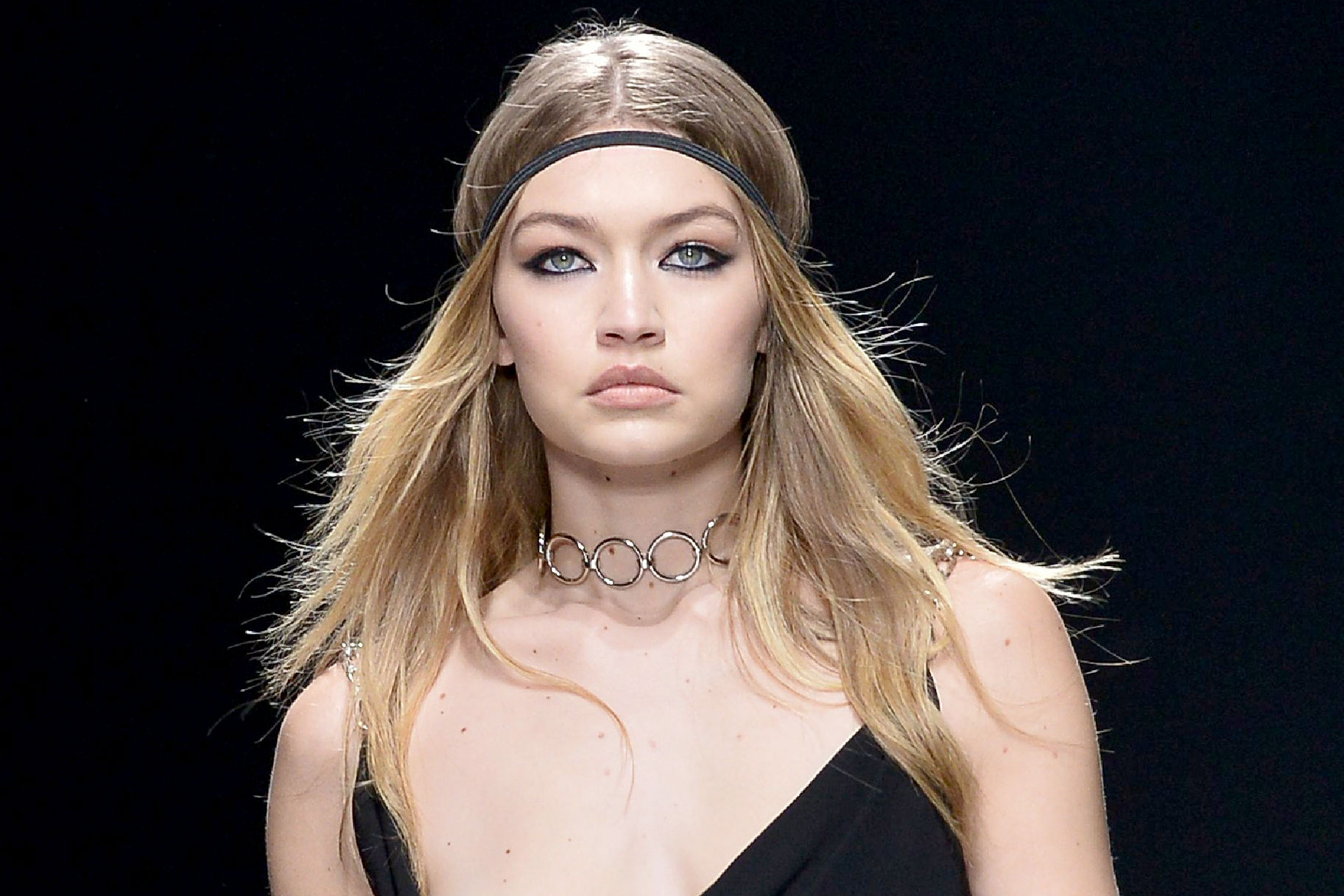 Gigi Hadid Nipple Slip: Flashes Breast at Versace Show