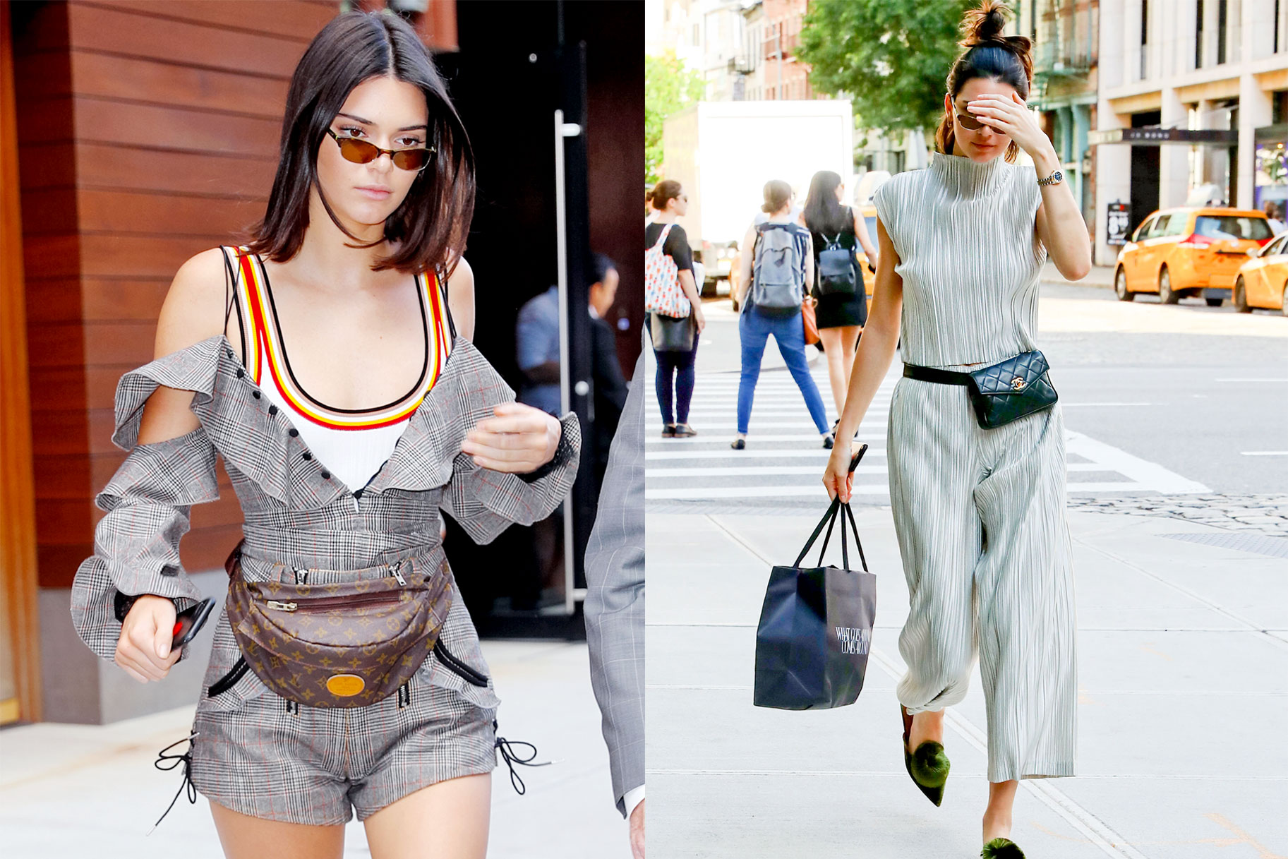 street style clare v fanny pack