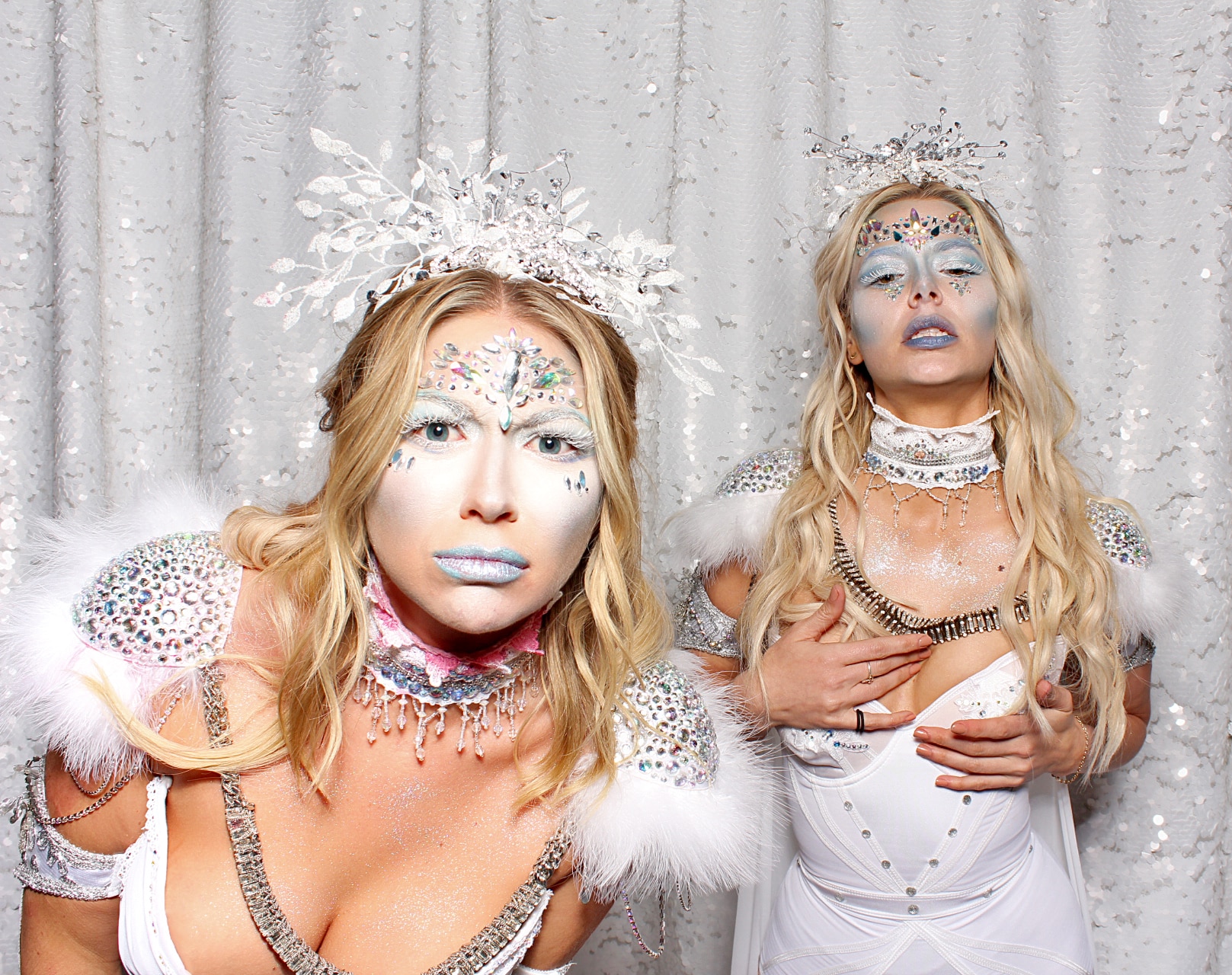 Stassi Schroeder and Ariana Madix dressed up in ice princess costumes and makeup on VPR