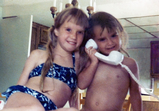 Kyle Richards as a young girl with her sister.