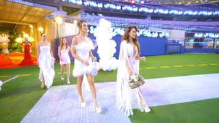 Kyle Richards Makes Her Grand Entrance at Her White Party