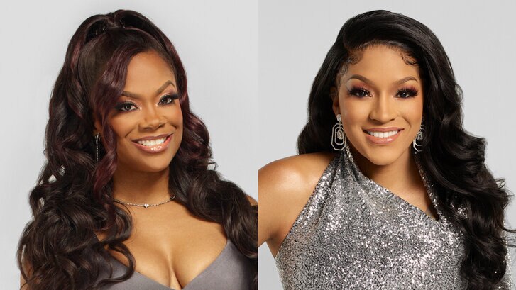 Kandi Burruss and Drew Sidora from the Real Housewives of Atlanta