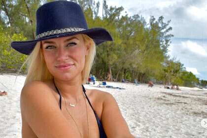 Camille Lamb of Below Deck at the beach