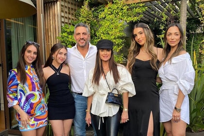 Kyle Richards and family photographed in France.