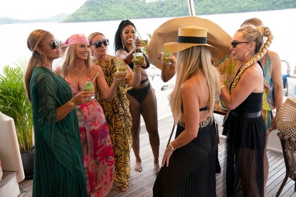 Cast of real Housewives Ultimate Girls Trip Season 3 in Thailand