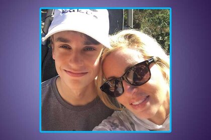 Camille Grammer poses for a selfie with her son Jude