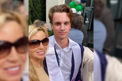 Camille Grammer and her son Jude Grammer at his college graduation.