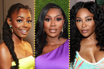 A split of Wendy Osefo, Cynthia Bailey, and Venita Aspen at events.