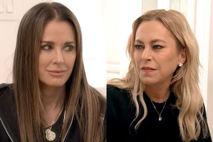 Split of Kyle Richards and Sutton Stracke during a conversation they have on RHOBH.