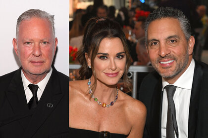 Split of Paul Kemsley and Mauricio Umansky with Kyle Richards at gala events in Los Angeles.