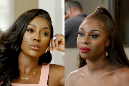 Split of Wendy Osefo and Nneka Ihim during The Real Housewives of Potomac.