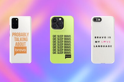 Colorful design with three Bravo phone cases lined side by side.