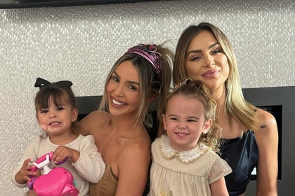 Lala Kent and Scheana Shay with Summer Moon Davies and Ocean Emmett.