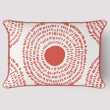 Coral Medallion Lumbar Pillow