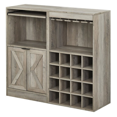 Two-Way Assembly Bar Cabinet with Wine Rack