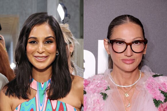Split of Jessel Taank at the PatBO fashion show , and Jenna Lyons at the RHONY premiere.