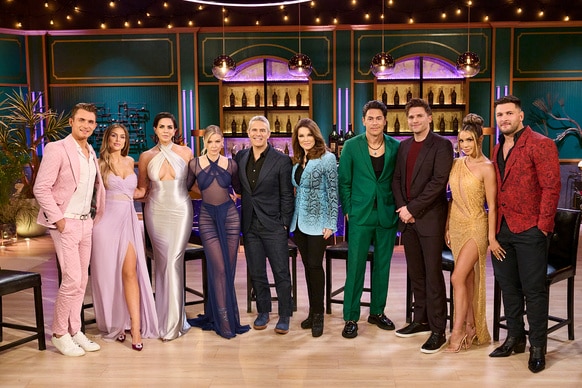 Andy Cohen and the Vanderpump Rules cast posing together at the Season 11 Reunion.