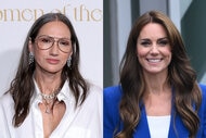 Split of Jenna Lyons at a Glamour magazine event and Kate Middleton visiting SportsAid.