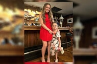 Lauren Manzo with her daughter Markie Scalia at a restaurant together.