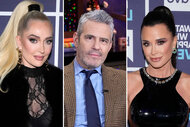 Split of Erika Jayne, Andy Cohen, and Kyle Richards all at WWHL.