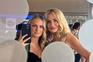 Taylor Armstrong and Kennedy Armstrong posing together in a mirror.