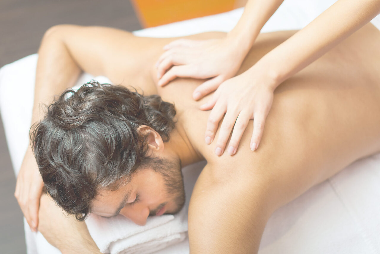 Girl Getting A Massage - Hands Massaging Her Back - A Pretty Woman