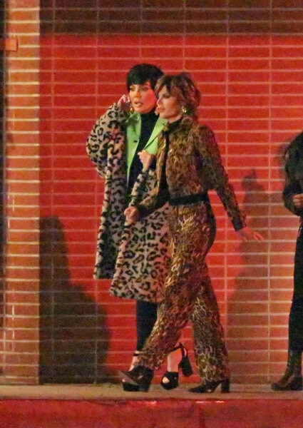 Lisa Rinna matches in leopard print with Kris Jenner