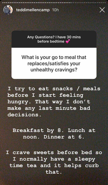 Real Housewives of Beverly Hills Teddi Mellencamp Arroyave Diet Tips on Instagram
