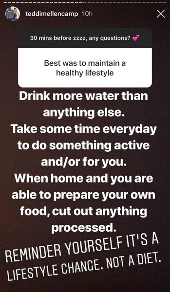 Teddi Mellencamp Arroyave Diet Tips Instagram
