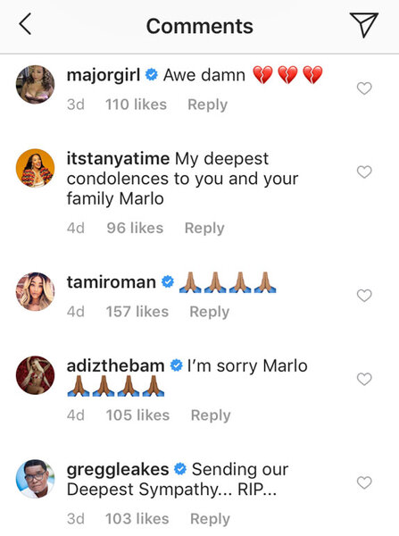 The Real Housewives of Atlanta Comment on Marlo Hampton's Instagram