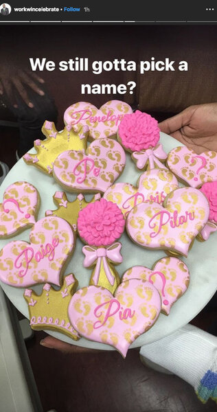 Porsha Williams' fiance Dennis McKinley shares plate of cookies with potential names for their baby girl