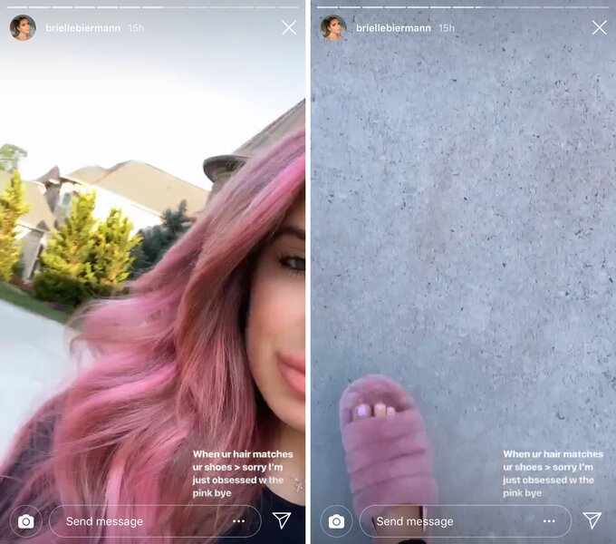 Brielle Biermann Dyes Her Hair Pink