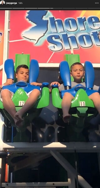 Melissa and Joe Gorga's Sons Gino and Joey on an Amusement Park Ride
