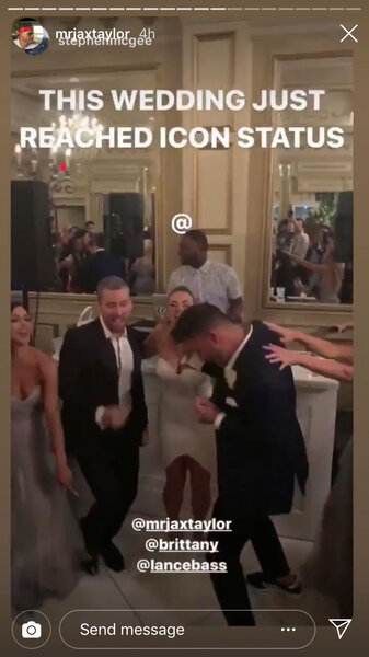 Lance Bass dancing to NSYNC at Jax Taylor, Brittany Cartwright wedding