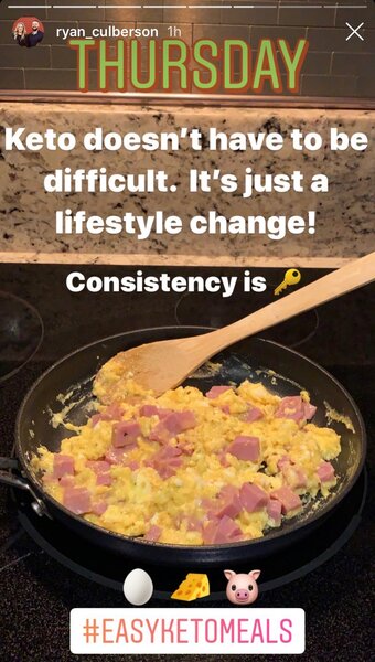 Ryan Culberson Instagram: Keto Diet Tips