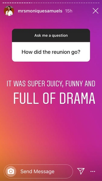 Monique Samuels Instagram Story