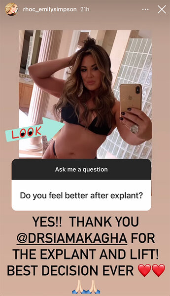 Emily Simpson Shows Post-Explant Surgery Results in Bikini