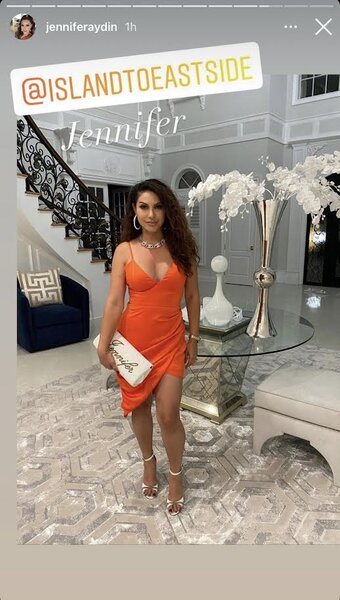 Jennifer Aydin Orange Minidress