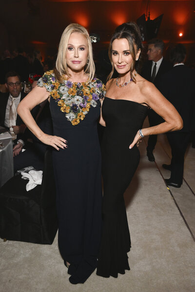 Kyle Richards and Kathy Hilton at Academy Awards viewing party