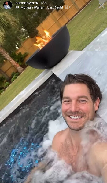 Craig Conover in his pool.