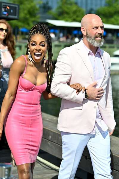 Candiace Dillard and Chris Bassett at a Real Housewives of Potomac Premiere event