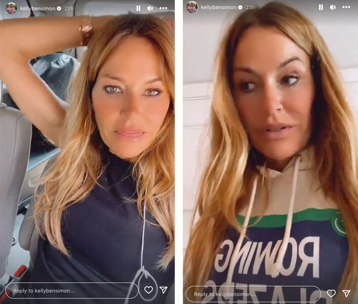 Series of image of Kelly Bensimon from her instagram stories.