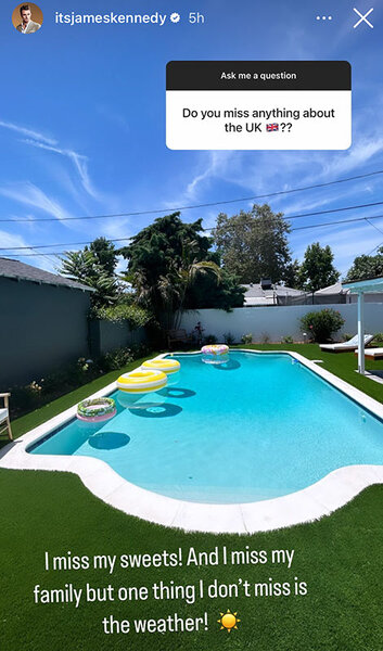 James shows his backyard and pool.