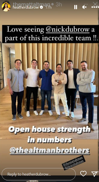 Nick Dubrow standing with Josh Altman and his team in a photo.