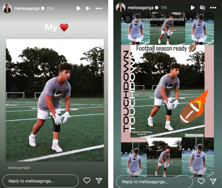 A series of images of Joey Gorga Jr. playing football.