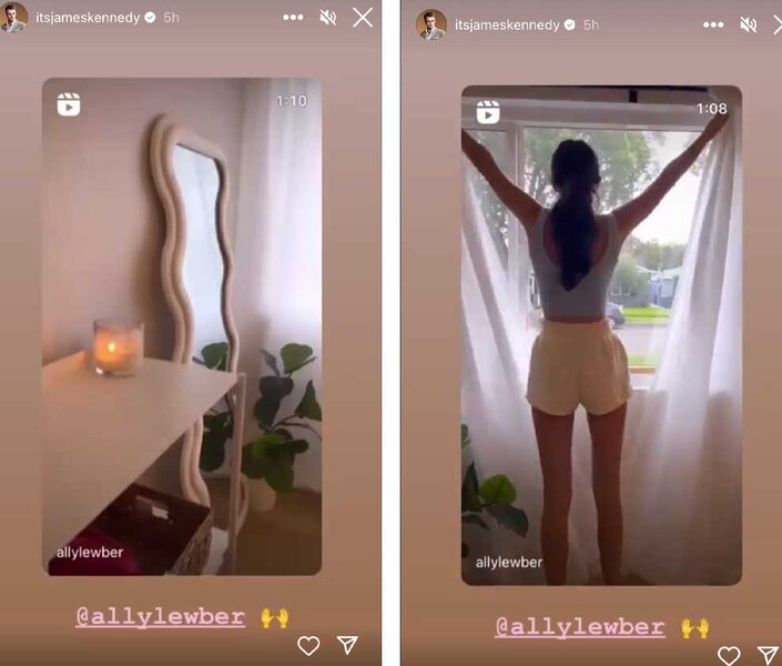 Photos of James Kennedy and Ally Lewber's apartment shared to Instagram Stories