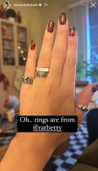 Katie Maloney of Vanderpump Rules shows off her tortoise shell nails on her Instagram story.