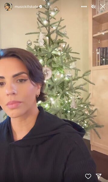 Katie Maloney shows her Christmas tree in her home.